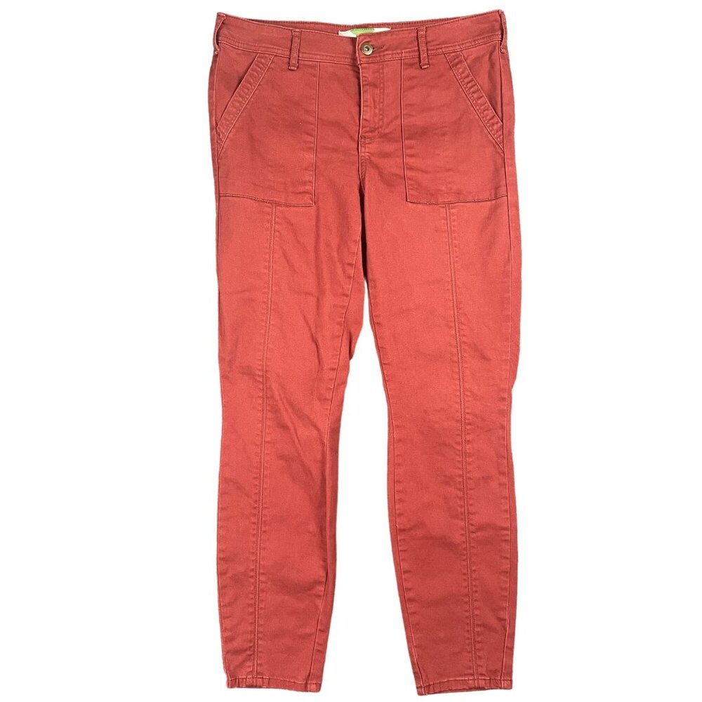 Anthropologie Jefferson Slim Utility Pants Womens Size 29 Red Work Office Casual